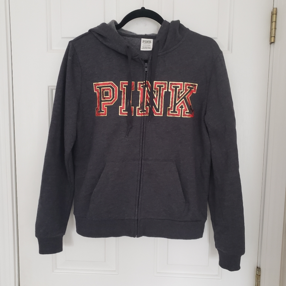 Pink Victoria Secret Gray Sweat Hood - Picture 1 of 4